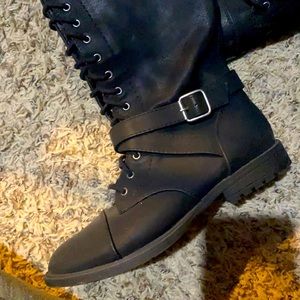 Black Lace Up Boots size 7